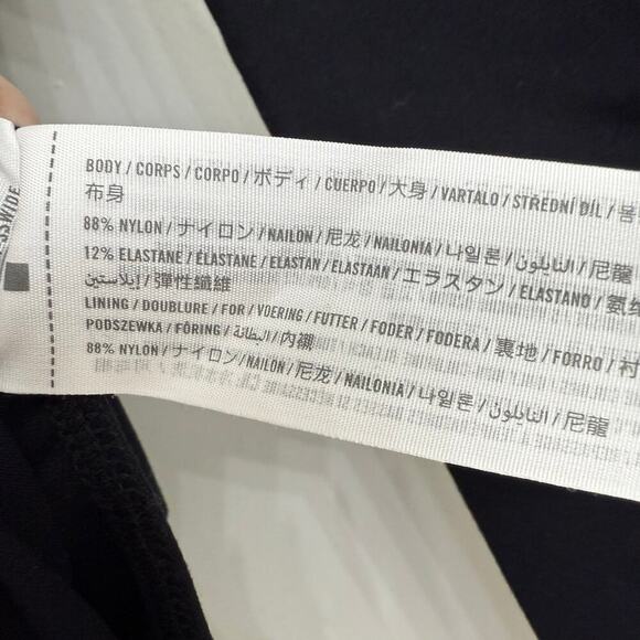 Abercrombie & Fitch Long Sleeve Keyhole Tie Bodysuit Casual Romantic Black Sz S - Picture 5 of 6